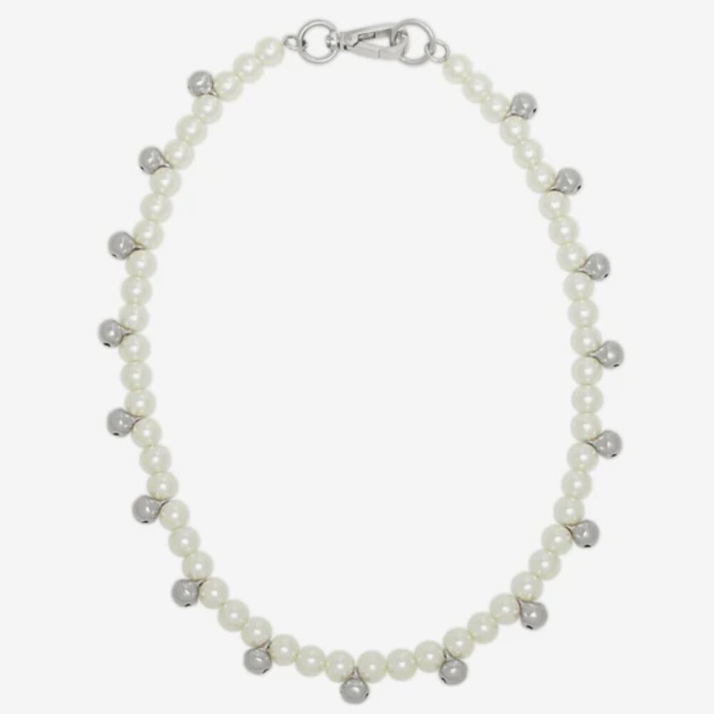 NEW SIMONE ROCHA Women's Bell Charm and Pearl Necklace Pearl